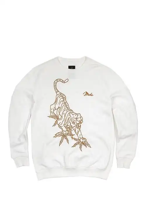 line tiger crew sweat - optic white