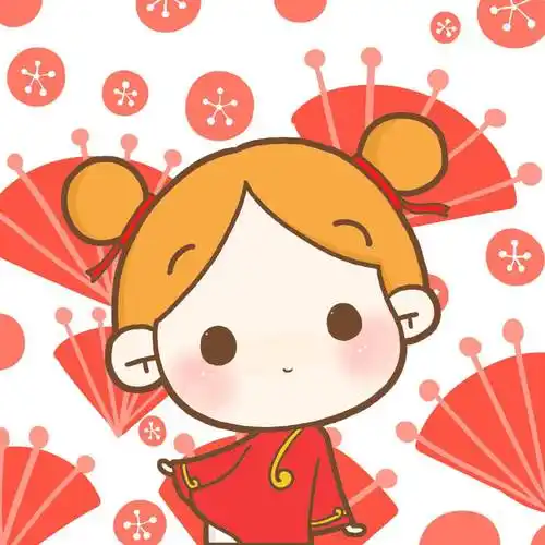 喜气洋洋新年节日卡通头像萌中国娃娃丁小点via丁一晨dyc