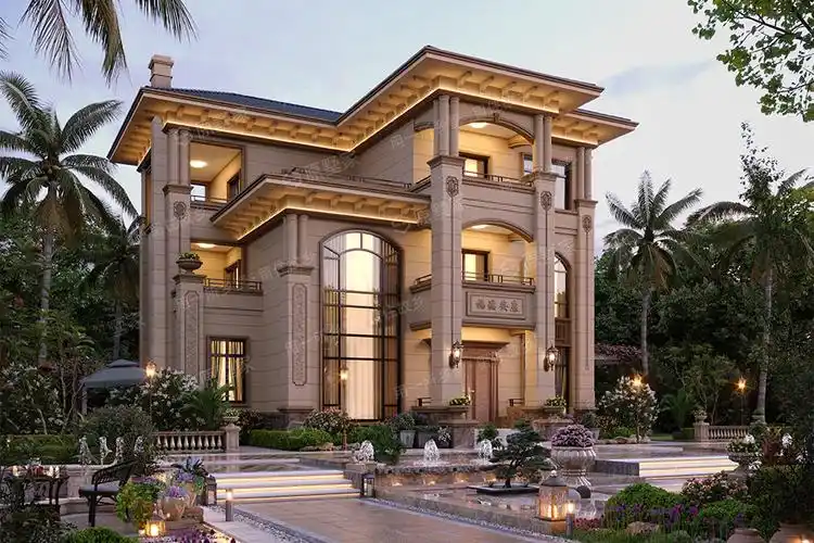 原墅家s2三层新农村别墅带露台影音室2021款豪宅别墅