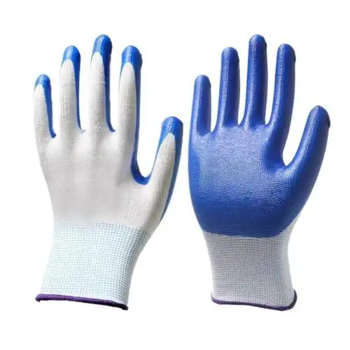 耐用劳保手套劳保耐磨批发橡胶乳胶带胶劳保手套耐磨工作无标无字丁晴