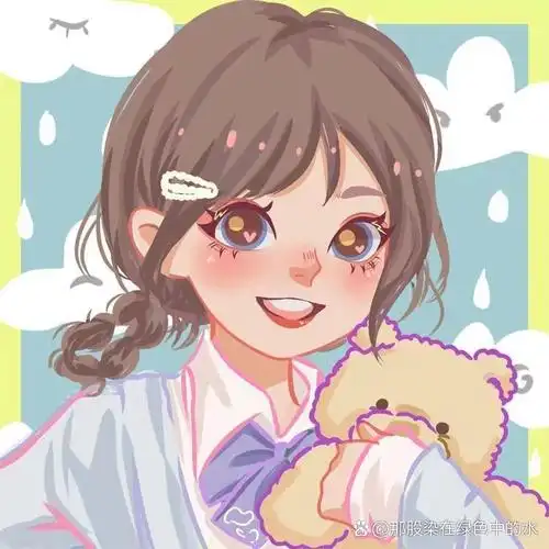 q版手绘头像卡通人物形象动漫设计情侣漫画