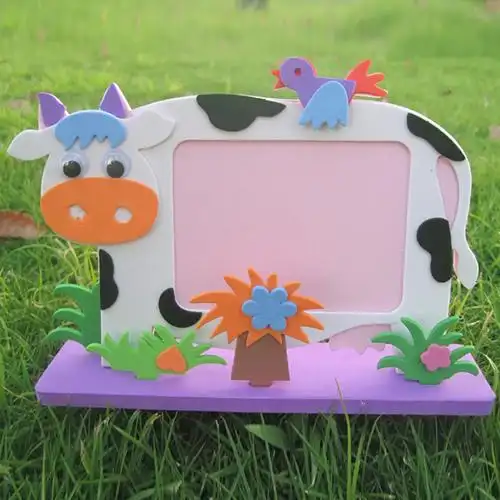 科技小制作 eva动物立体相框贴画diy儿童手工制作画创意贴画