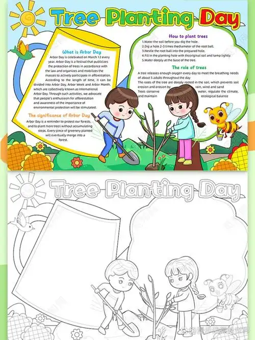 99植树节(英语手抄报)共筑绿色家园99