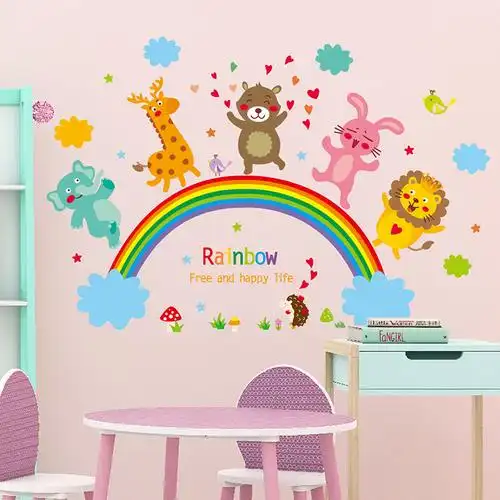 儿童墙壁画 儿童房彩绘墙画