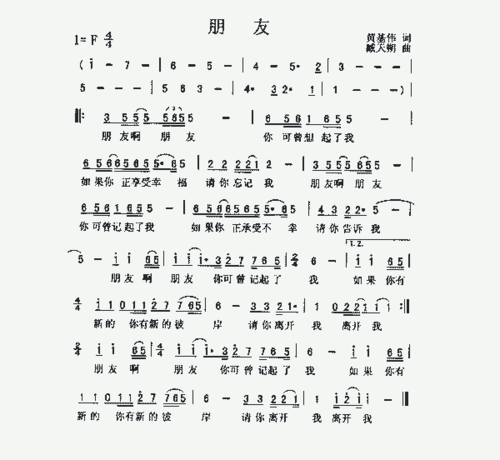 朋友(臧天朔演唱版)_歌谱简谱_哆来咪123曲谱网