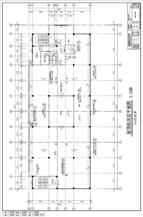 图4-16 房顶机房层平面图图4-17 屋顶平面图4.6.