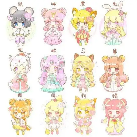 画12星座公主简笔画