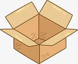 打开的卡通快递盒子