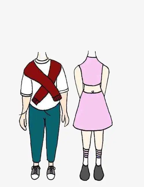 卡通情侣身子