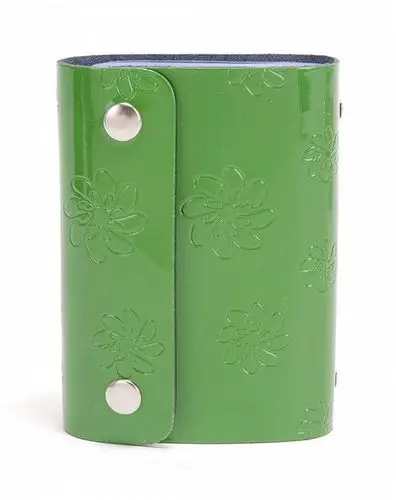 sasa皮具绿色牛皮卡包