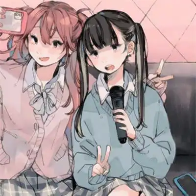 二人日系动漫可爱好看的闺蜜头像 ins风日系稀有的姐妹头像图片