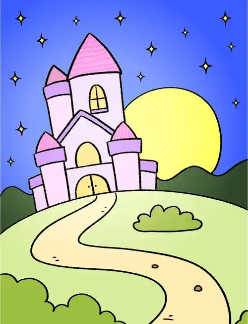 简笔画花园城堡教程