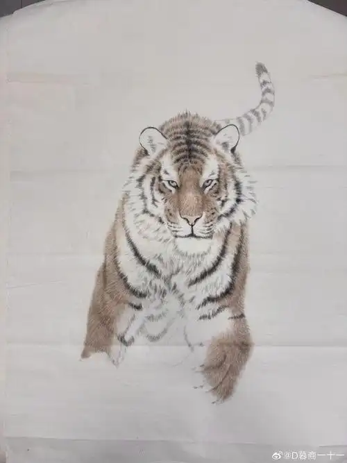 艺术品收藏##老虎##收藏##工笔虎##手绘##工笔画##国画##古风装饰