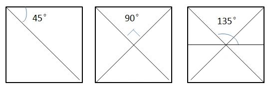 用一张正方形纸折出下面度数的角,并画图标明.