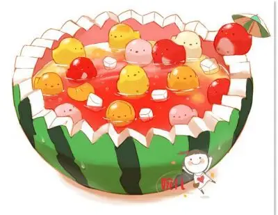 可爱q版食物萌图小鸡