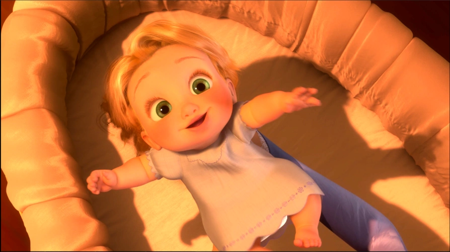 谁可以帮我找魔发奇缘里面的乐佩小时候出生时候这照片例如图片.