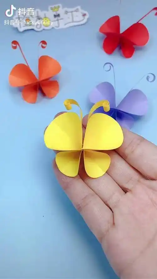 对折几下就能做好的小蝴蝶亲子手工幼儿园手工手工手工折纸