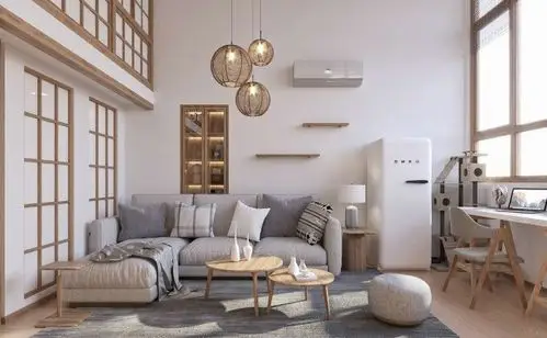 日式轻奢简约禅意佛系风格60平上下两层loft公寓样板间装修效果图黑