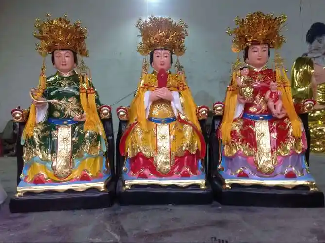 三霄娘娘神像三奶奶神像树脂玻璃钢木雕 神像佛像善缘佛像厂
