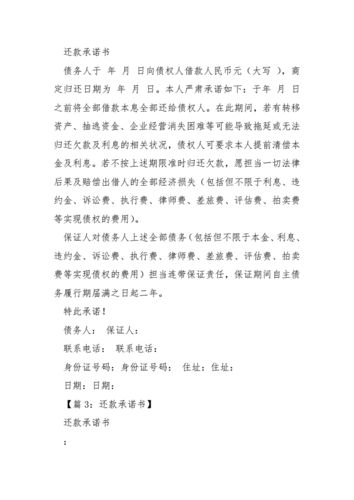 个人欠款承诺书共5篇docx28页