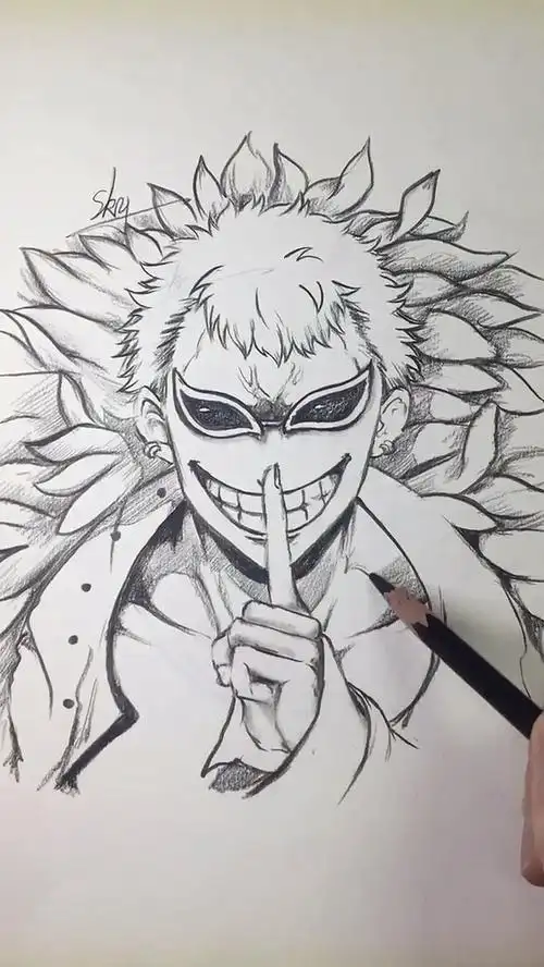 我要上热门#徒手绘制海贼王线线恶魔果实能力者 多弗朗明哥.