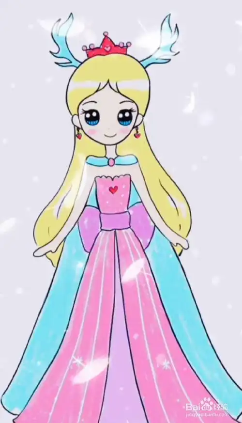 公主简笔画彩色学画画公主