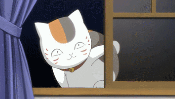 夏目友人帐gif惊讶gif伸头gif小猫gif动漫gif