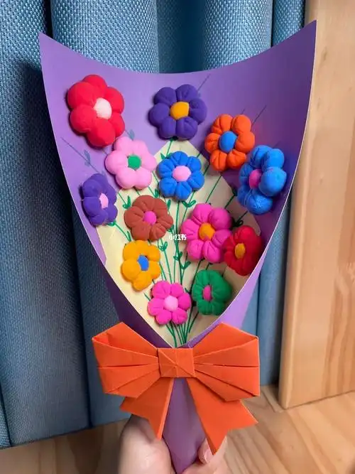 幼儿园手工立体花束