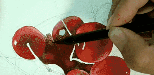 花间意罗悬水彩夏季课第一节红了樱桃