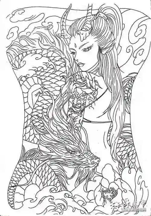 龙姬纹身龙姬纹身手稿龙姬纹身手稿图案