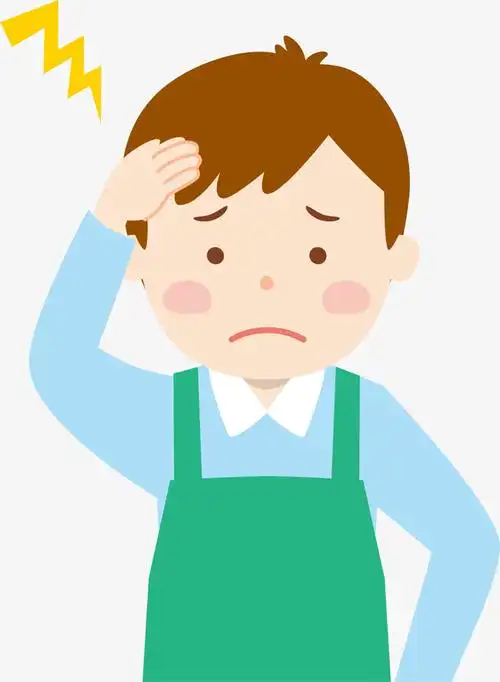 烦恼的卡通男孩插画