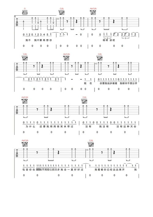 邓紫棋《龙卷风》吉他谱-c调高清原版-附pdf下载