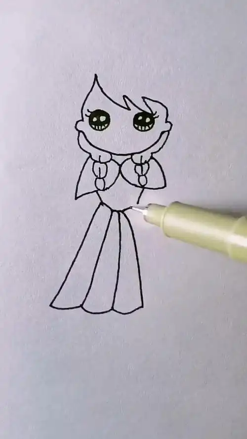 简笔画#安娜公主来了,是你喜欢的样子吗