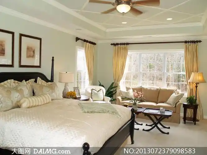 卧室大床沙发家具摆设摄影高清图片