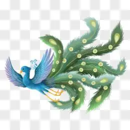 手绘插画风山海经青鸟免免抠元素