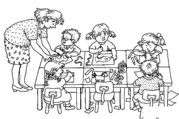 动漫人物简笔画-我们在上课上课啦课堂学习简笔画大全老师给学生讲