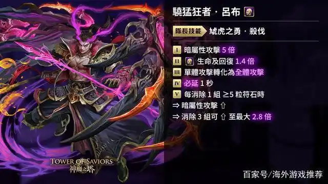 以骁勇善战闻名的「吕布」可操控「虓虎之勇杀伐」队长技能,引领暗