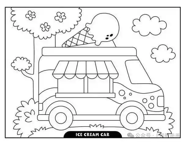 交通工具简笔画线稿,临摹学画