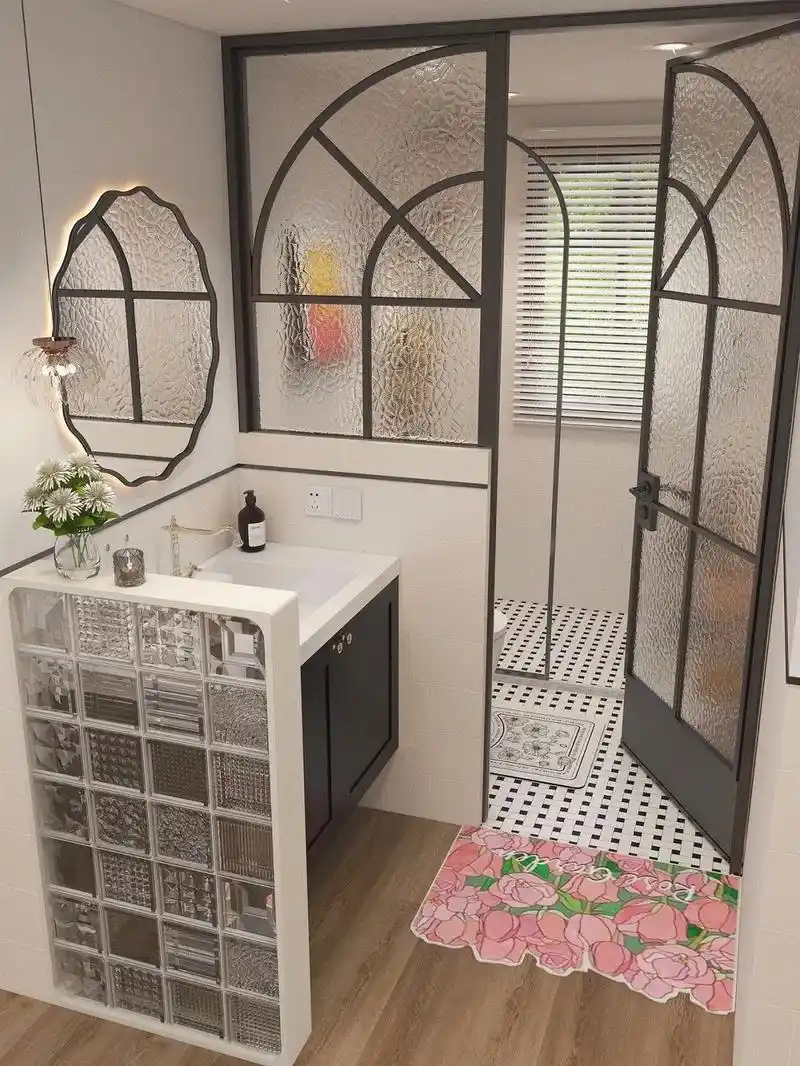 传统卫生间隔断看腻了吧 试试这样的半墙设计呢 好看又实用#卫 - 抖音