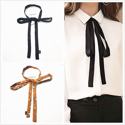 手打结领结女衬衫领口装饰蝴蝶结飘带丝带衬衣衣领配饰时尚百搭