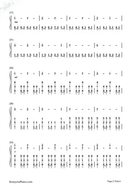 rise-刺客信条3背景音乐双手简谱预览2