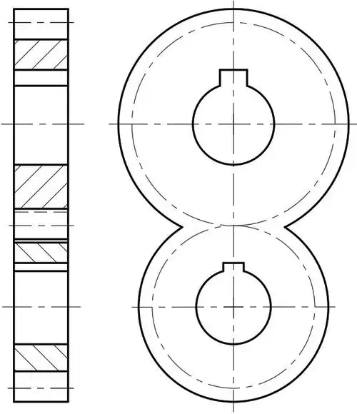 下图直齿圆柱齿轮啮合的画法是正确的. [图].