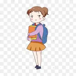 手绘q版小学生开学日