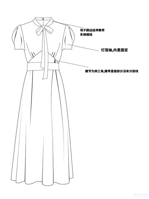 女装连衣裙款式图分享-服装画/服装设计手稿 - 穿针引线服装论坛