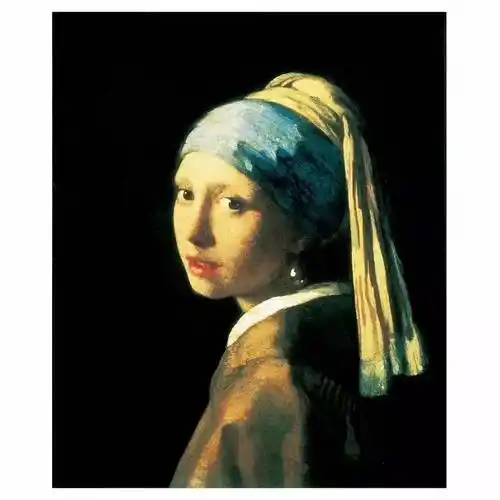 这是约翰内斯(扬)·维米尔的《戴头巾的少女》,又叫《戴珍珠耳环的