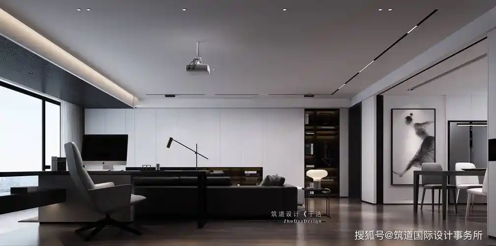 黑白灰的后现代简约风格客厅是当下很受人们欢迎的一种设计搭配,或白