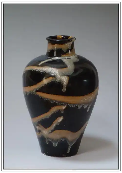 南宋吉州窑虎皮釉梅瓶