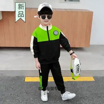 小孩衣服男中童男装男童衣服8岁12岁10岁小男孩子小学生冬绿色气质