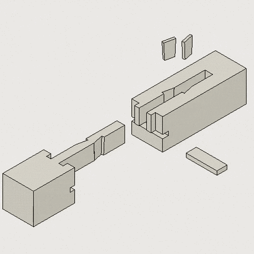 " 榫 头他制作的gif,简洁明了,让普通人也能够认识到这复杂精深的榫卯