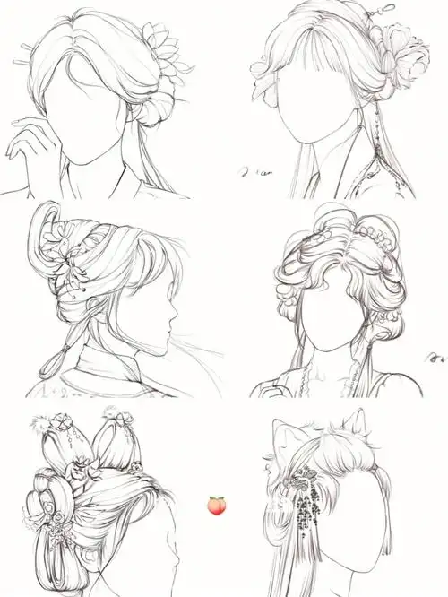 可以临摹上色练习#procreate  #线稿 #头发线稿 #画头发